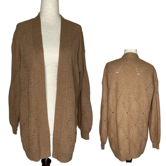 a new day Sweaters - Cozy Tan Knit Cardigan Sweater Size Medium